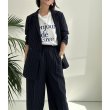 画像2: ●SALE●【LIVEご紹介アイテム】●リネンライクピンストライプWジャケット（ワイドパンツとセットアップ可能） (2)