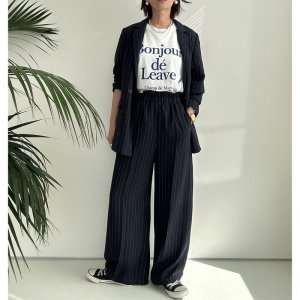 画像11: ●SALE●【LIVEご紹介アイテム】●リネンライクピンストライプWジャケット（ワイドパンツとセットアップ可能）