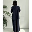 画像12: ●SALE●【LIVEご紹介アイテム】リネンライクピンストライプワイドパンツ（ジャケットとセットアップ可能） (12)