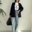 画像14: ●SALE●【LIVEご紹介アイテム】●リネンライクピンストライプWジャケット（ワイドパンツとセットアップ可能） (14)
