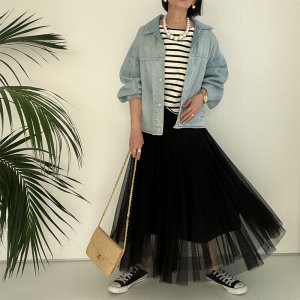 画像10: ●再再販!!●膨らまないチュールスカート●【LIVEご紹介アイテム】ラインチュールスカート