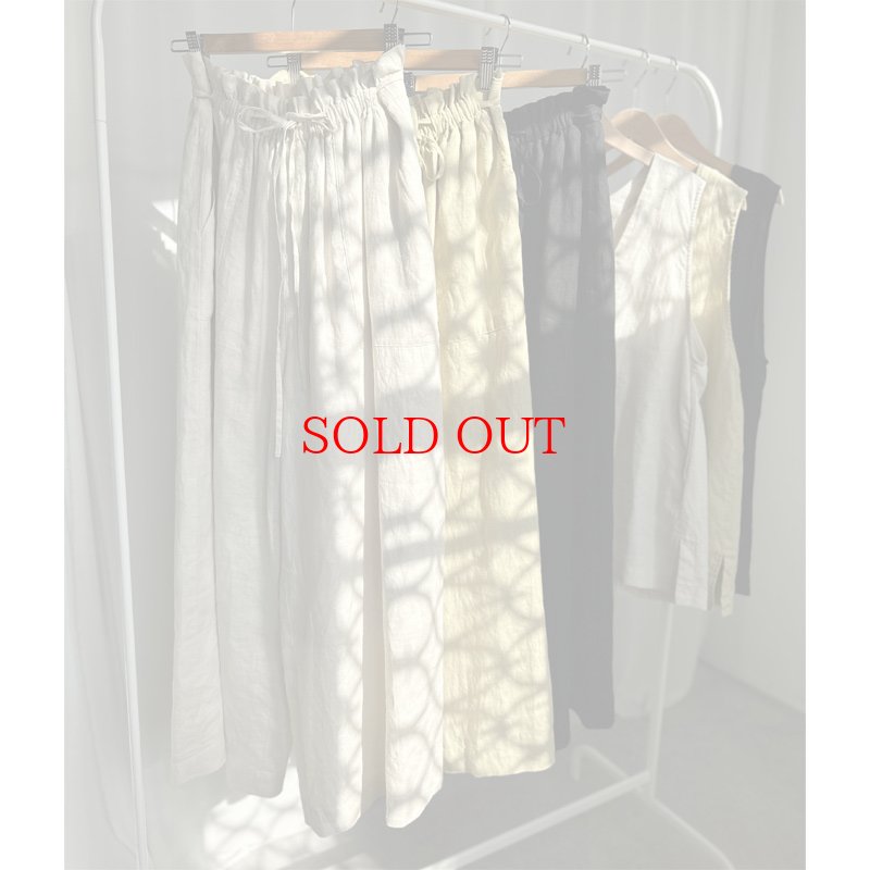 画像1: ●SALE●【7/13LIVEアイテム】●くたっとした上質な大人のリネン●セットアップ可能●リネンワイドパンツ (1)