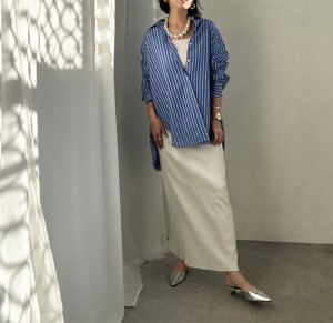 画像5: 【LIVEご紹介アイテム】●ストライプオーバーシャツ