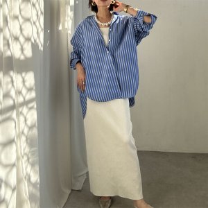 画像4: 【LIVEご紹介アイテム】●ストライプオーバーシャツ