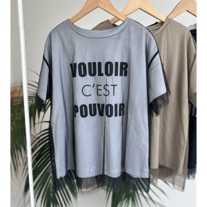 画像2: ●チュールがレイヤード【LIVEご紹介アイテム】●チュールレイヤードロゴT