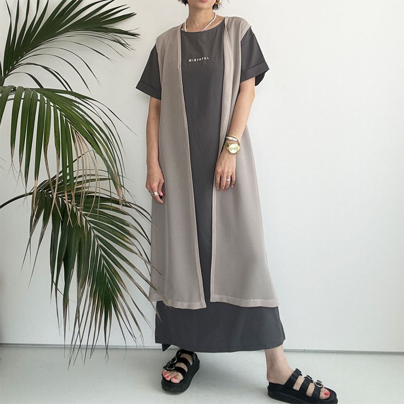 画像11:  ●SALE●  【7/27ご紹介アイテム】身長に合わせて選べる●ベーシックマルチトップスのワンピ●ベーシックマルチ半袖ロゴワンピ (11)
