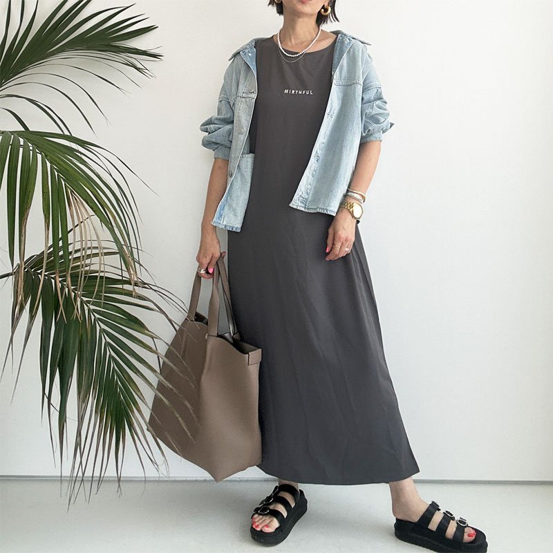 画像15:  ●SALE●  【7/27ご紹介アイテム】身長に合わせて選べる●ベーシックマルチトップスのワンピ●ベーシックマルチ半袖ロゴワンピ (15)