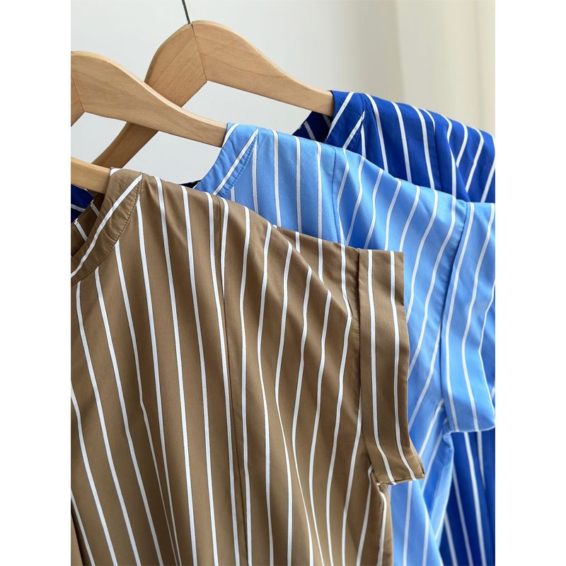 画像2: ●SALE●爽やかストライプシャツワンピ登場!!●【LIVEご紹介アイテム】●ストライプロングシャツワンピ (2)