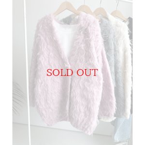 画像4: ●半額!!SALE●【12/13 LIVEアイテム】●ブローチ付シャギーニットカーディガン