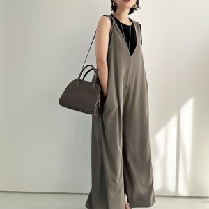 画像2: ●SALE●超楽ちん!!●【LIVEご紹介アイテム】Vネックリブオールインワン