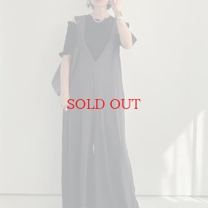 画像6: ●SALE●サラサラ素材でびよーんと伸びて超楽ちん!!●【LIVEご紹介アイテム】細リブVネックオールインワン