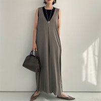 ●SALE●超楽ちん!!●【LIVEご紹介アイテム】Vネックリブオールインワン