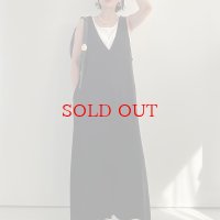 ●SALE●サラサラ素材でびよーんと伸びて超楽ちん!!●【LIVEご紹介アイテム】細リブVネックオールインワン