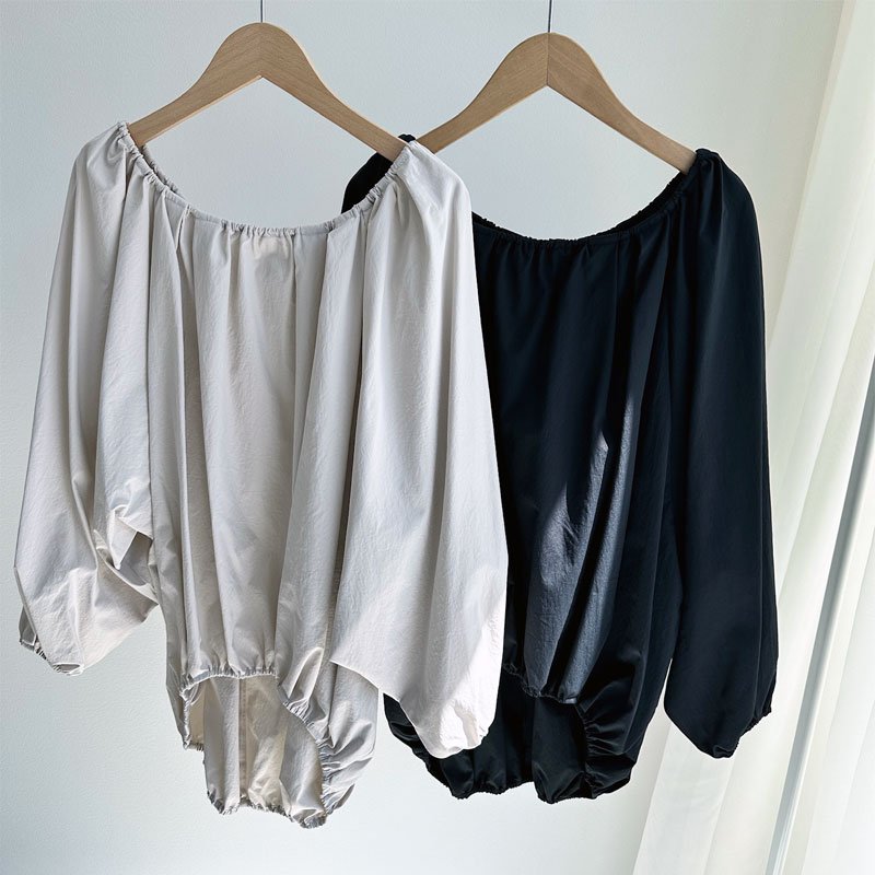 画像1: ●SALE●UVカット●接触冷感●【LIVEご紹介アイテム】機能付オフショルトップス (1)