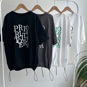 画像1: ●裾ドロストで変形に出来る●【LIVEご紹介アイテム】●ドロスト変形シルエットロゴT