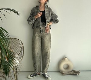 画像3: ●色合いがオシャレなデニムシリーズ●セットアップ可能●【LIVEご紹介アイテム】●ボタンデザインカーブデニム