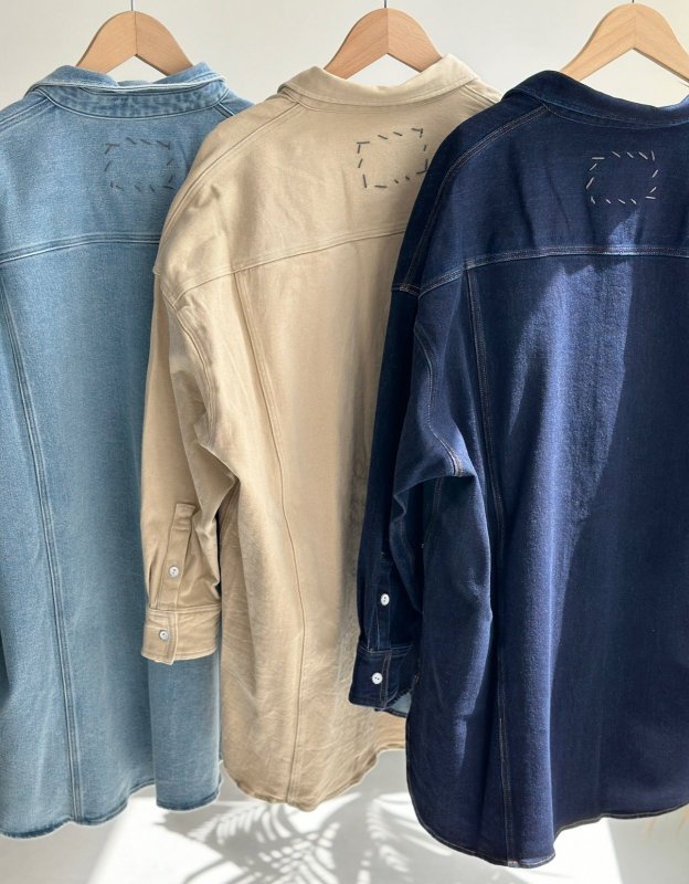 画像4: ◆ストレッチが効いて着心地抜群!!●受注●【LIVEご紹介アイテム】●オーバーデニムシャツジャケット (4)