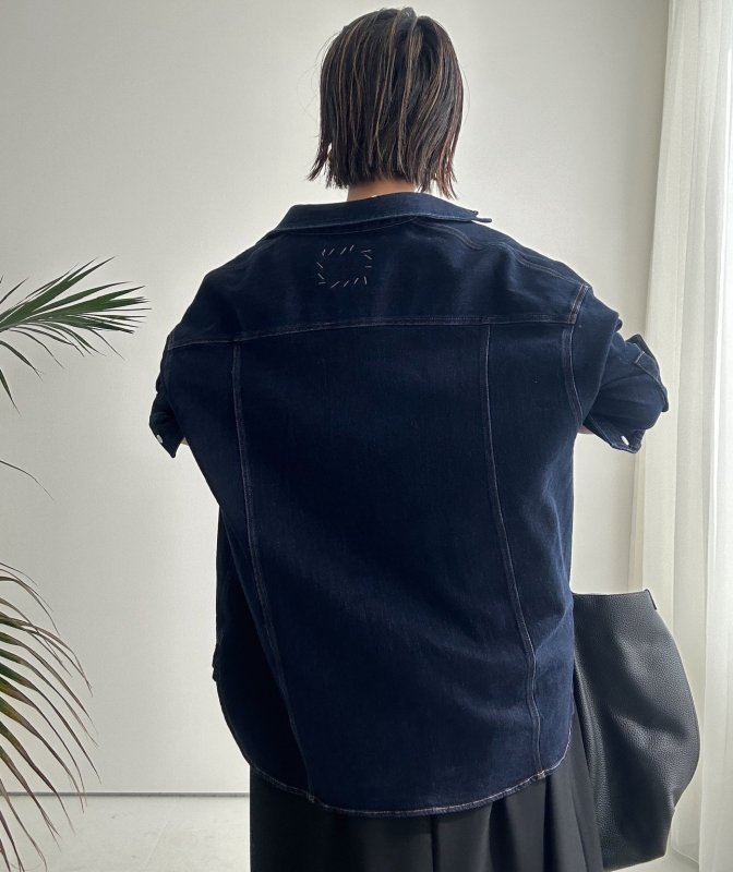 画像14: ◆ストレッチが効いて着心地抜群!!●受注●【LIVEご紹介アイテム】●オーバーデニムシャツジャケット (14)