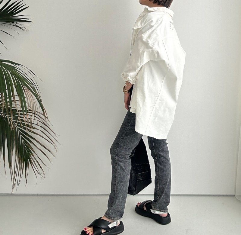 画像9: ◆ストレッチが効いて着心地抜群!!●受注●【LIVEご紹介アイテム】●オーバーデニムシャツジャケット (9)