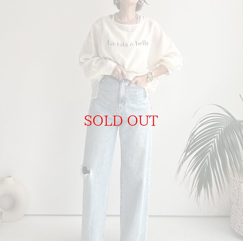 画像3: ●ロゴアイテムを大人っぽく着られる◎●【LIVEご紹介アイテム】●2wayスリーブシアーロゴプルオーバー (3)