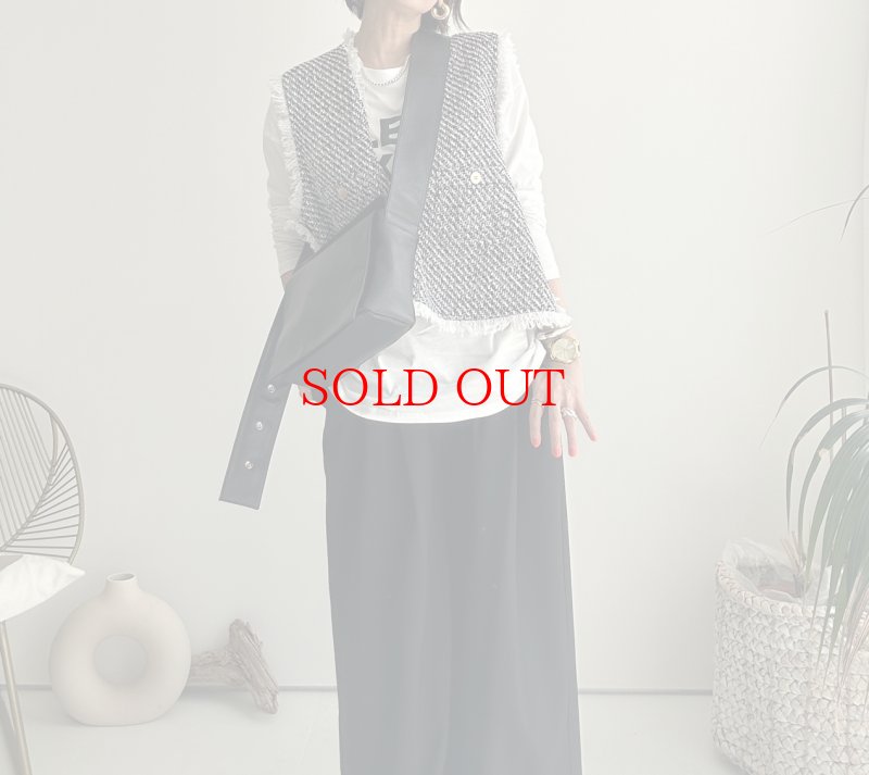 画像2: ●サンプルSALE●【7/8 LIVEアイテム】●低身長さんも高身長さんもバランスよく着れるツイードベスト (2)