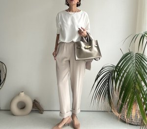 画像14: ●限定SALE●カーデライクオーバージャケットシリーズ●【LIVEご紹介アイテム】テーパードパンツ