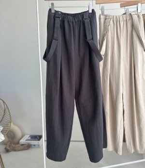 画像5: ●サロペとしてもパンツとしても使える◎【3/24 LIVEご紹介アイテム】●2wayリネンカーブサロペ