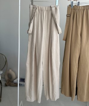 画像7: ●サロペとしてもパンツとしても使える◎【3/24 LIVEご紹介アイテム】●2wayリネンカーブサロペ