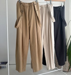 画像10: ●サロペとしてもパンツとしても使える◎【3/24 LIVEご紹介アイテム】●2wayリネンカーブサロペ