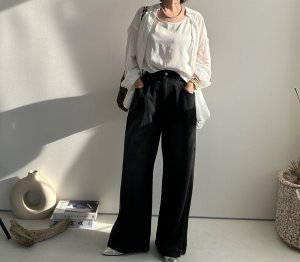 画像6: ●シルエットが可愛い【LIVEご紹介アイテム】●サイドスリットワイドデニム