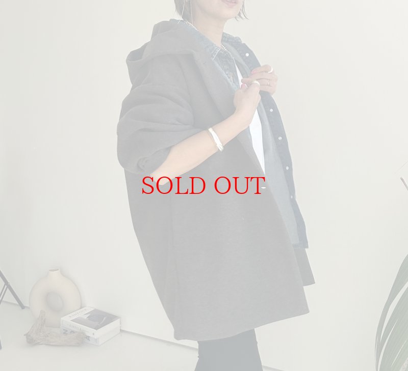 画像4: ● SALE●【LIVEご紹介アイテム】●ウールライクストレッチフーディコート (4)