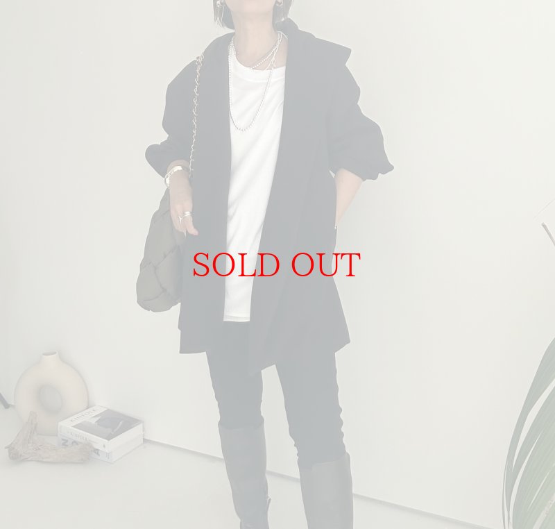画像14: ● SALE●【LIVEご紹介アイテム】●ウールライクストレッチフーディコート (14)