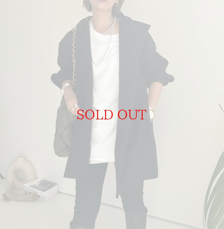 画像15: ● SALE●【LIVEご紹介アイテム】●ウールライクストレッチフーディコート (15)