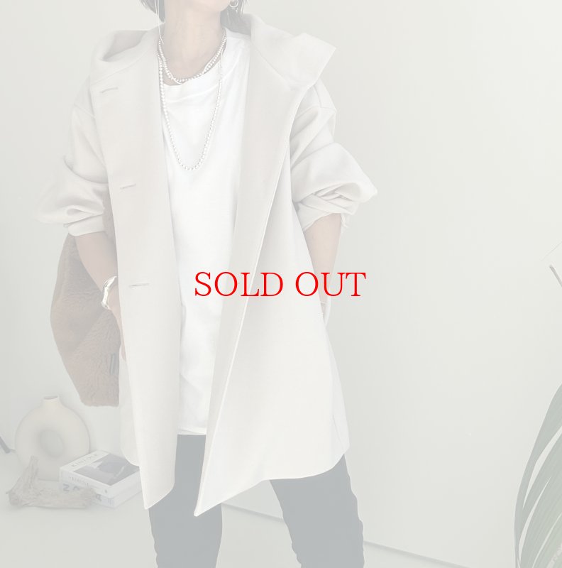 画像17: ● SALE●【LIVEご紹介アイテム】●ウールライクストレッチフーディコート (17)