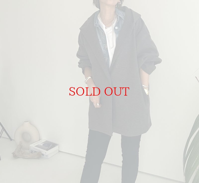 画像2: ● SALE●【LIVEご紹介アイテム】●ウールライクストレッチフーディコート (2)