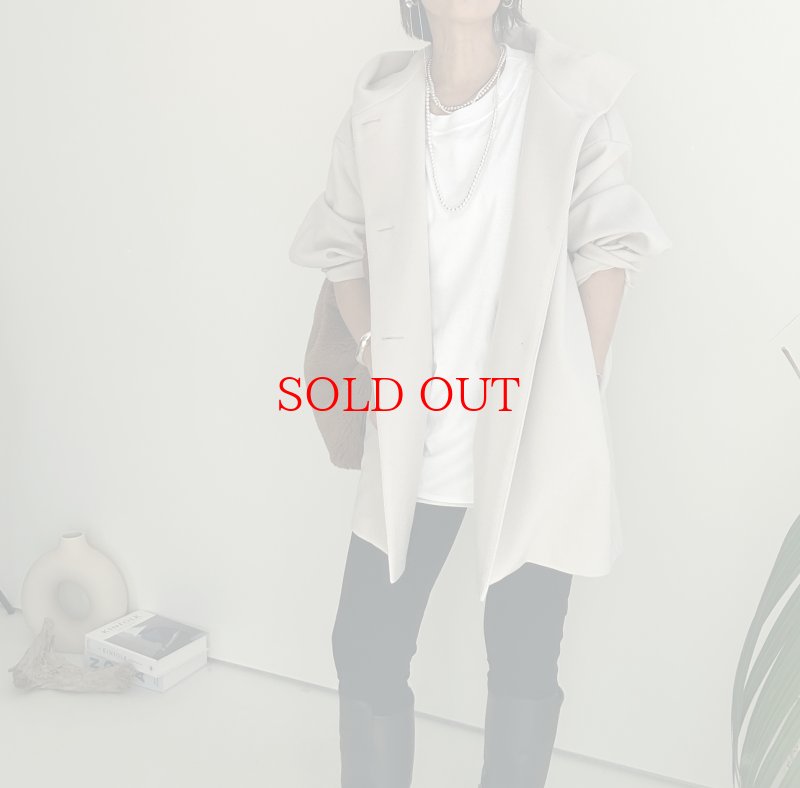 画像18: ● SALE●【LIVEご紹介アイテム】●ウールライクストレッチフーディコート (18)