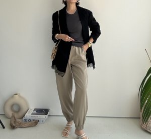 画像21: ●大人っぽとろみ素材と美シルエット●【3/24 LIVEご紹介アイテム】とろみジョガーパンツ