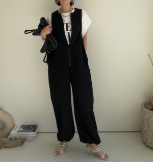 画像3: ●SALE●メーカー在庫限り●【3/31 LIVEアイテム】●ストレッチナイロンで伸縮性◎●ジップデザインオールインワン