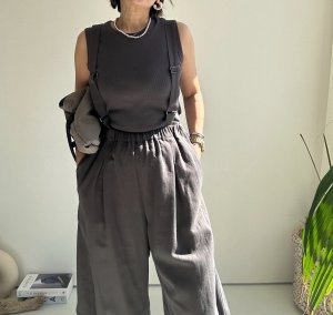 画像18: ●サロペとしてもパンツとしても使える◎【3/24 LIVEご紹介アイテム】●2wayリネンカーブサロペ