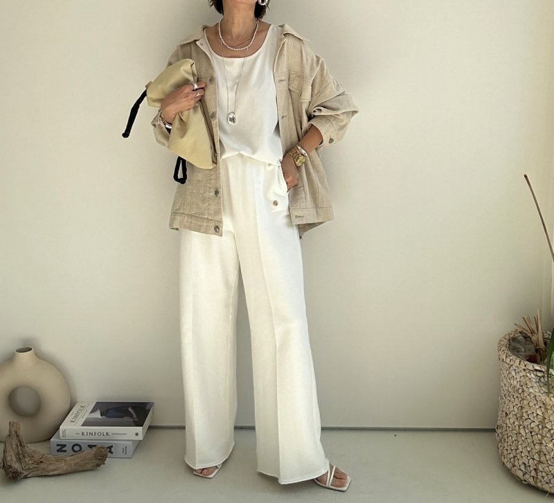 画像3: 【2/22 LIVEご紹介アイテム】美シルエット!!スエットワイドパンツ (3)