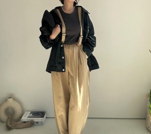 画像28: ●サロペとしてもパンツとしても使える◎【3/24 LIVEご紹介アイテム】●2wayリネンカーブサロペ