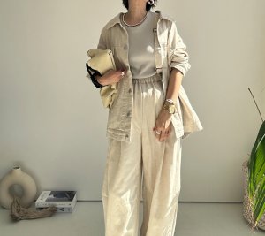 画像25: ●サロペとしてもパンツとしても使える◎【3/24 LIVEご紹介アイテム】●2wayリネンカーブサロペ