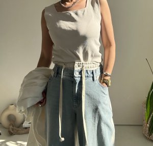 画像2: ●在庫限り●1日半のみの超短期販売●月曜朝9時まで●【6/6 LIVEご紹介アイテム】●美ライン!!履き心地楽ちん◎Wウエストドッキングデザインデニム