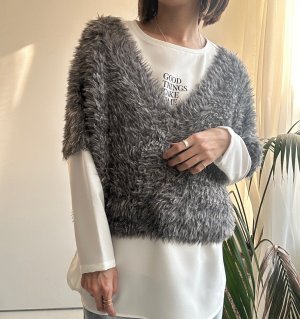 画像5: ●【LIVEご紹介アイテム】●シャギーVネックベスト