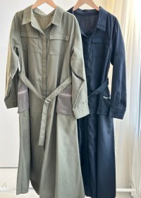 ●羽織としてもワンピとしても使える◎【LIVEご紹介アイテム】●ミリタリーシャツワンピ