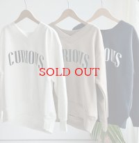 ●SALE●【12/25 LIVEアイテム】裏ボアであったか●Vネック裏ボアロゴスエット（ホワイト）