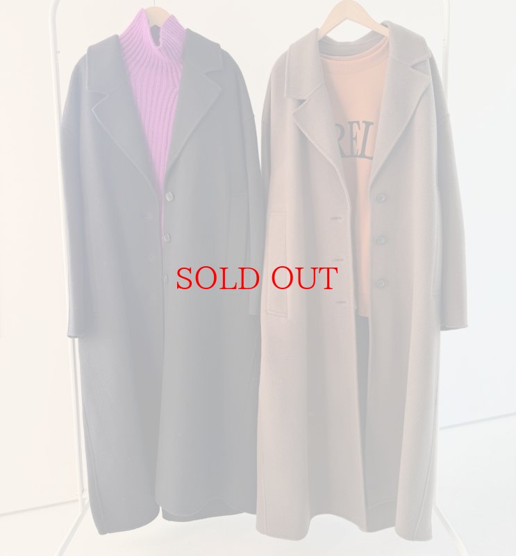 画像1: ▼上質◎ぺコラムウール●高身長さんにオススメ●【LIVEご紹介アイテム】●ベーシックウールオーバーロングコート (1)