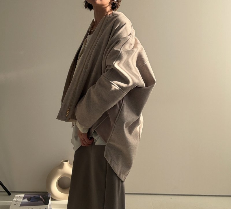 画像7: ●【LIVEご紹介アイテム】●ウールライクストレッチコクーンコート (7)