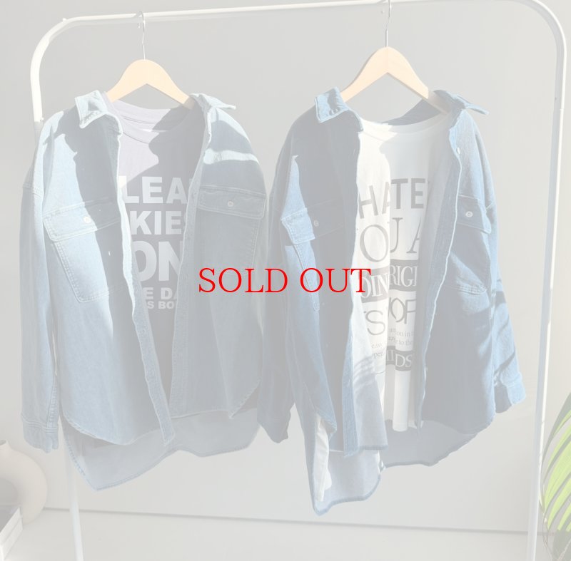 画像2: ●SALE⚫︎ベロアデニムシャツ【LIVEご紹介アイテム】 (2)