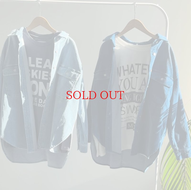画像1: ●SALE⚫︎ベロアデニムシャツ【LIVEご紹介アイテム】 (1)